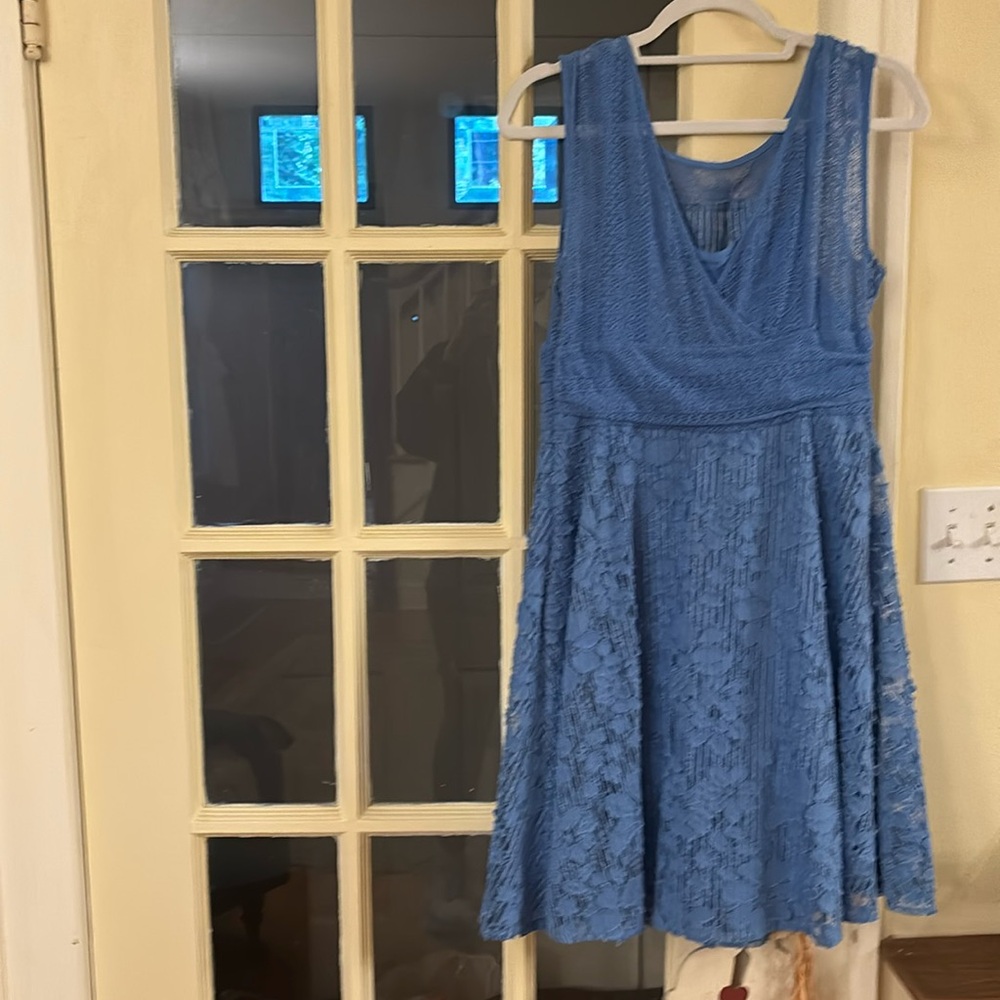 Beautiful Blue a line dress from Anthropologie